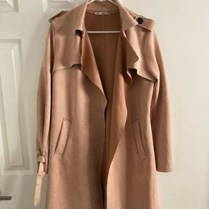 Pale Pink Suede Duster